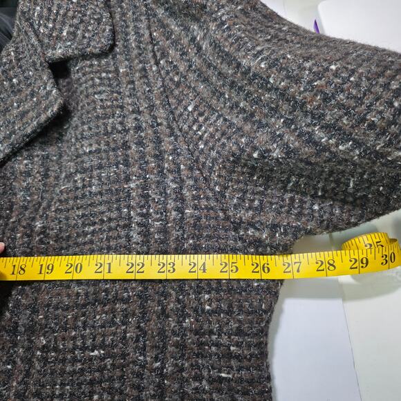 VTG Dani Colby Brown Tweed Wool Blend Coat Women 24W Double Breasted Winter - Picture 11 of 12